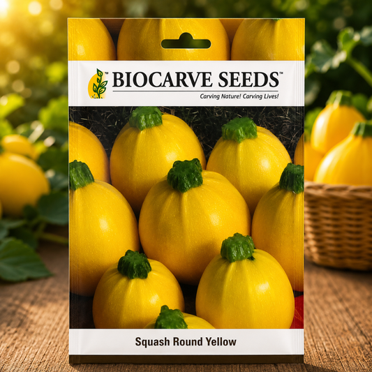 Premium Squash Round Yellow Vegetable Seeds for Home Garden, Terrace Farming & Organic Kitchen Gardening
