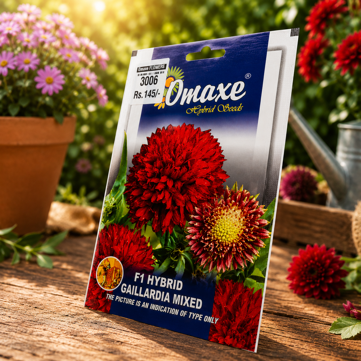 Omaxe F1 Hybrid Gaillardia Mixed Flower Seeds – Premium Colorful Blooming Seeds for Home Garden, Balcony & Terrace Gardening
