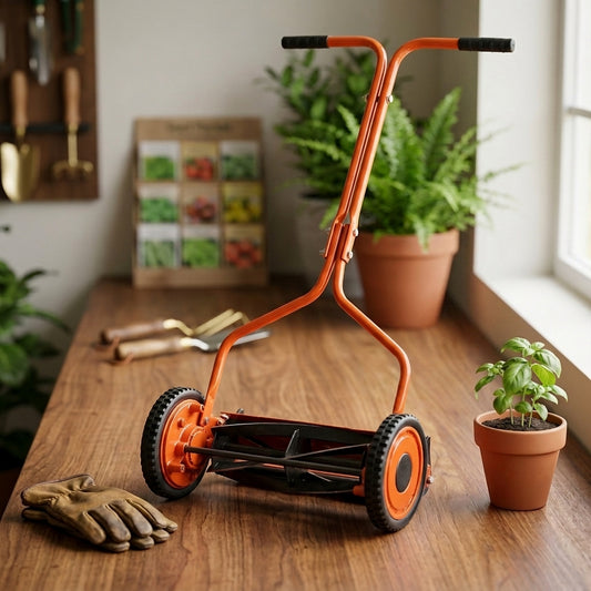 14" Heavy Lawn Mower for Grass Cutting & Lawn Maintenance | Manual Push Garden Mower