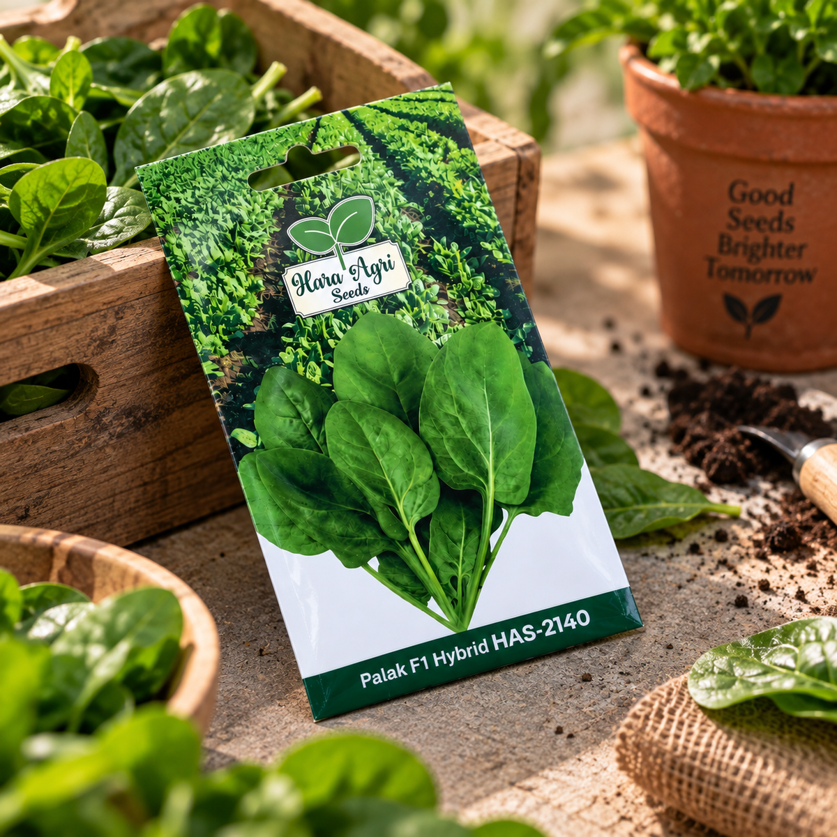 Palak F1 Hybrid HAS-2140 Seeds | Hara Agri Seeds | Premium Hybrid Spinach Seeds for Home Garden, Kitchen Garden, Terrace Garden & Fresh Leafy Greens