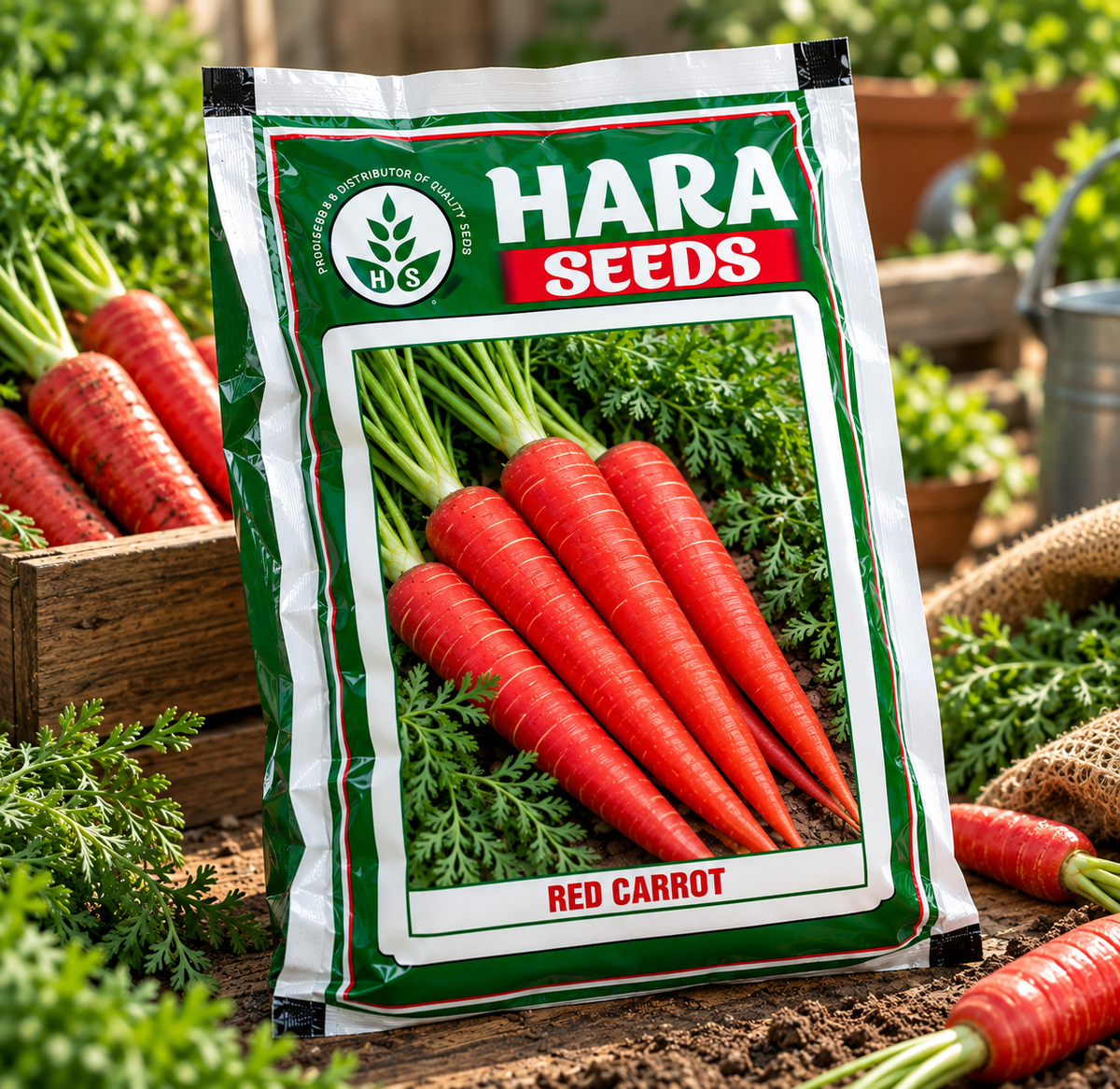 Hara Seeds Red Carrot Desi Seeds – Premium Red Gajar Vegetable Seeds for Home Gardening & Farming | High Germination Carrot Seeds for Winter Cultivation | 10g & 1kg Packs