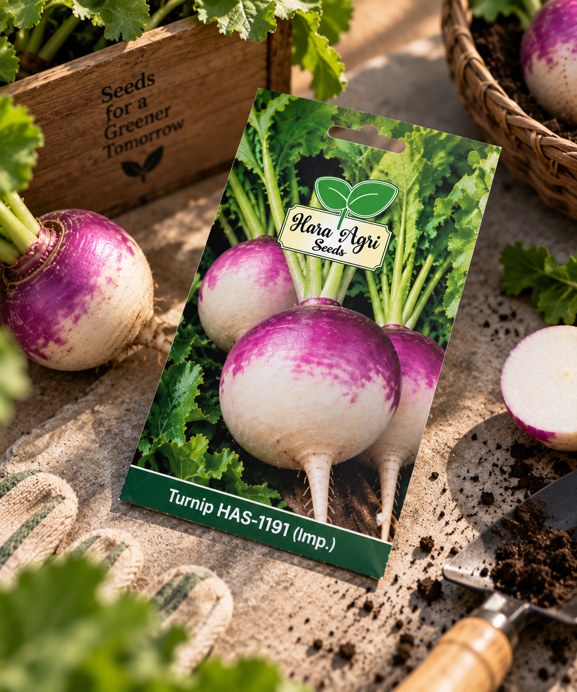 Hara Agri Seeds Turnip HAS-1191 (Imp.) Vegetable Seeds for Home Garden, Kitchen Garden & Direct Sowing – Under 10g Pack