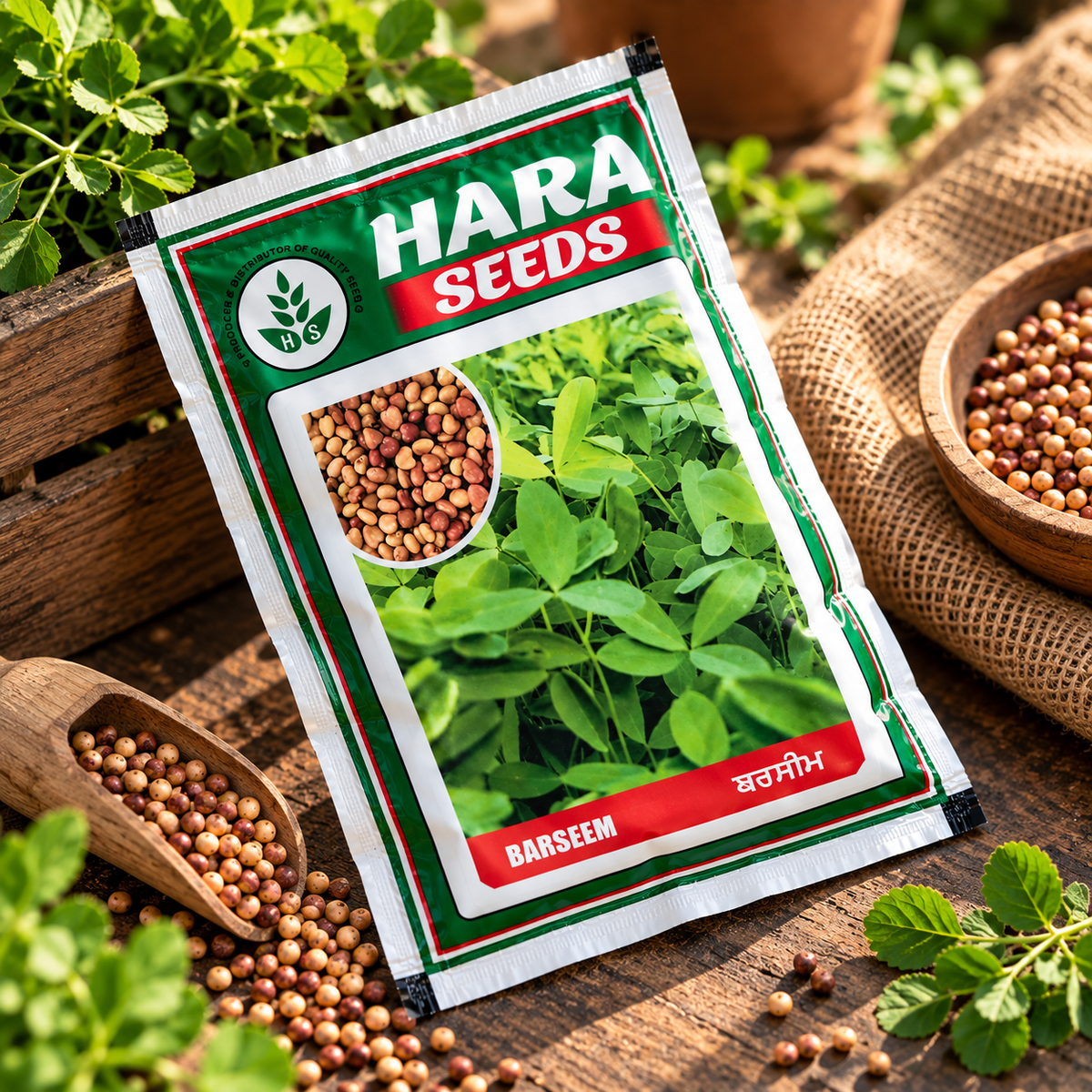 Hara Seeds Berseem BL-42 Fodder Seeds for Dairy Cattle & Livestock | High-Quality Green Fodder Seeds for Rabi Season | Fast-Growing Berseem Seeds for Multiple Cuttings