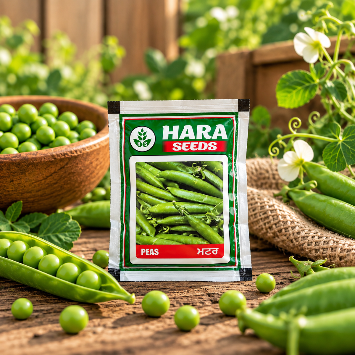Hara Seeds Peas Seeds (Matar) – High Quality Vegetable Seeds for Home Gardening & Kitchen Gardens | Easy to Grow Green Peas Seeds