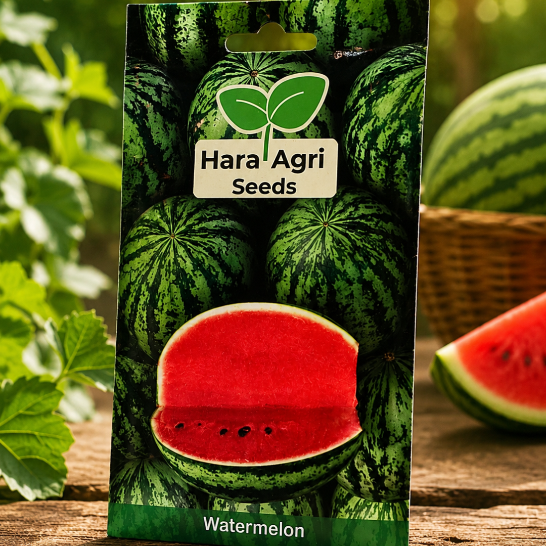 Premium Hybrid Watermelon Seeds for Home Garden, Terrace Farming & Commercial Cultivation | High Germination Summer Fruit Seeds by Hara Agri Seeds