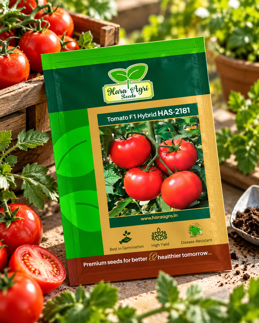Hara Agri Tomato F1 Hybrid HAS-2181 Seeds – Premium High-Yield Tomato Seeds for Healthy Plants, Quality Fruits & Productive Vegetable Cultivation