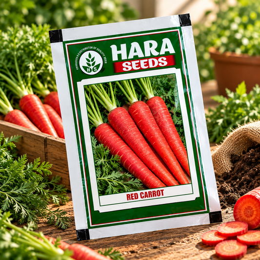 Hara Seeds Red Carrot Desi Seeds – Premium Red Gajar Vegetable Seeds for Home Gardening & Farming | High Germination Carrot Seeds for Winter Cultivation | 10g & 1kg Packs