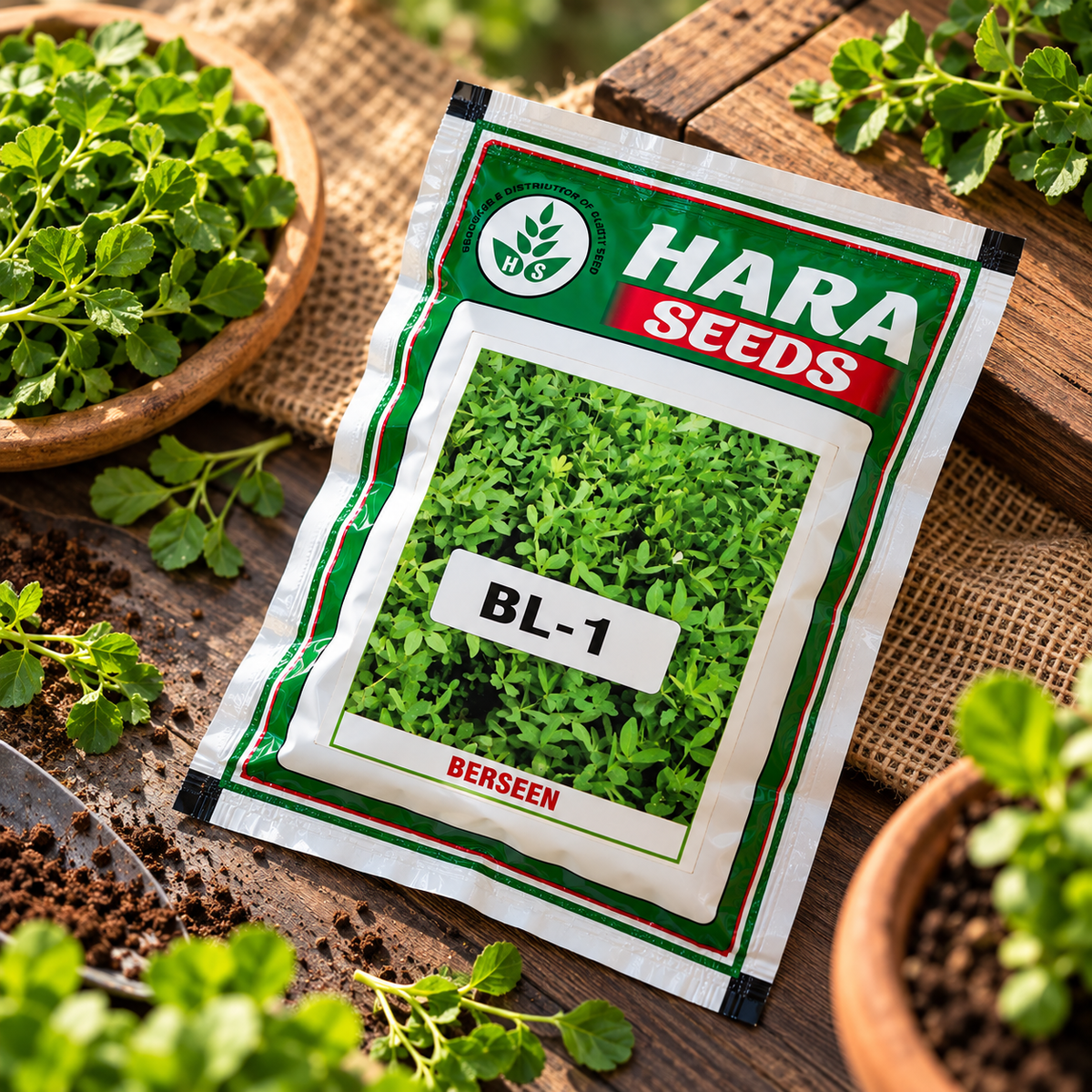 Hara Seeds Berseem BL-1 Seeds for Green Fodder | High-Quality Rabi Fodder Crop Seeds for Dairy Animals & Livestock | Suitable for Multiple Cuttings