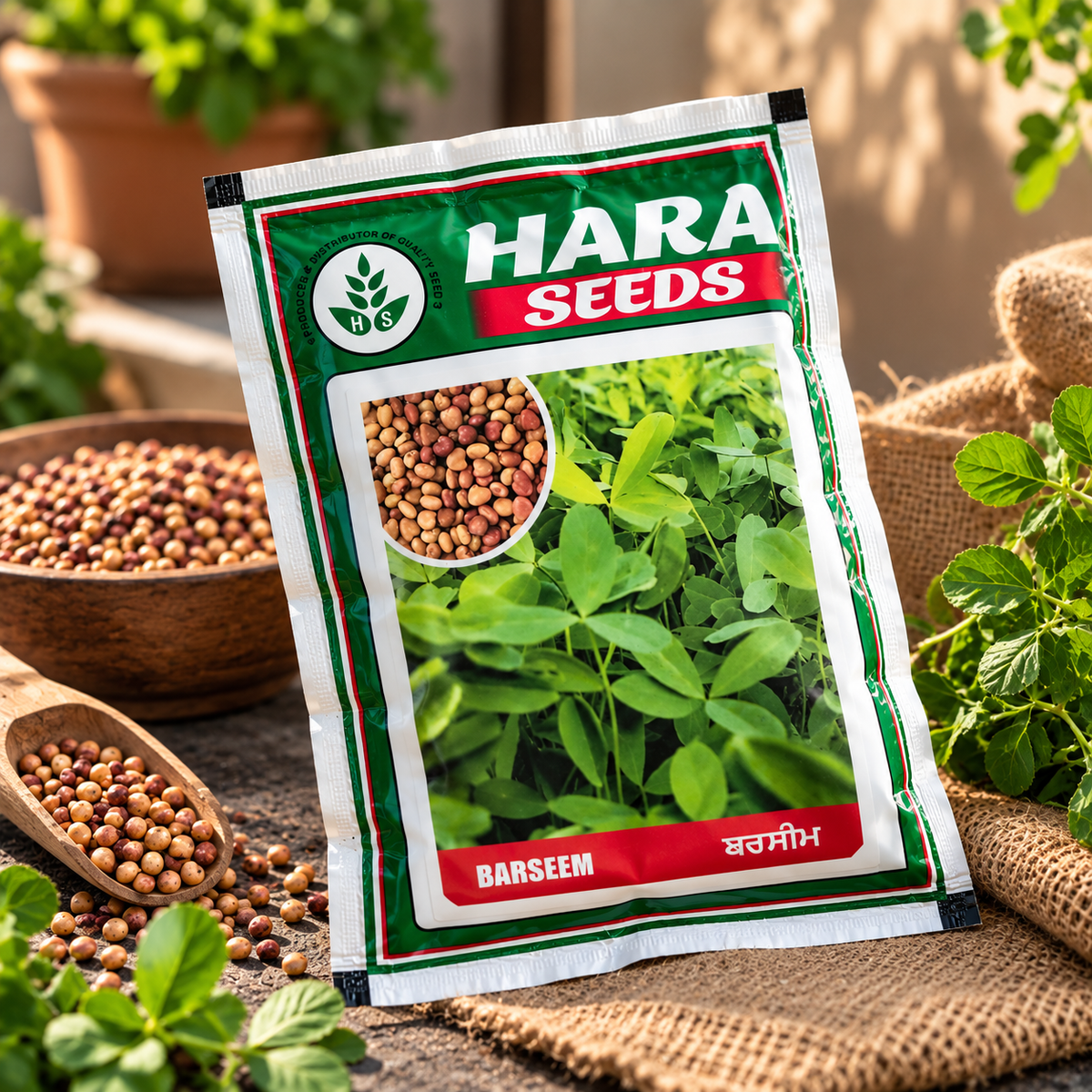 Hara Seeds Berseem BL-42 Fodder Seeds for Dairy Cattle & Livestock | High-Quality Green Fodder Seeds for Rabi Season | Fast-Growing Berseem Seeds for Multiple Cuttings