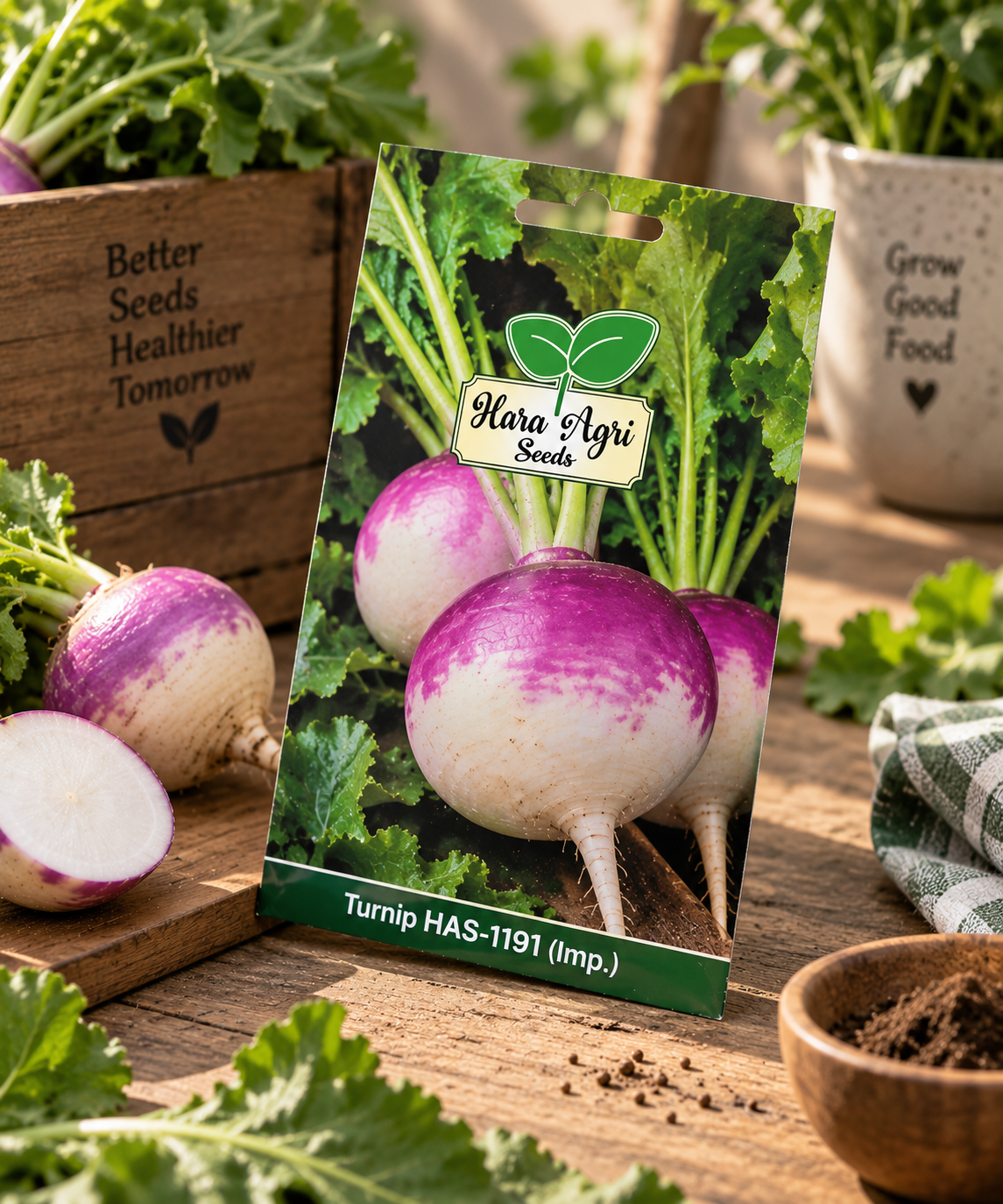 Hara Agri Seeds Turnip HAS-1191 (Imp.) Vegetable Seeds for Home Garden, Kitchen Garden & Direct Sowing – Under 10g Pack