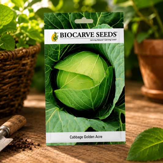 Premium Cabbage Golden Acre Seeds for Home Gardening | High Yield Round Green Cabbage Vegetable Seeds