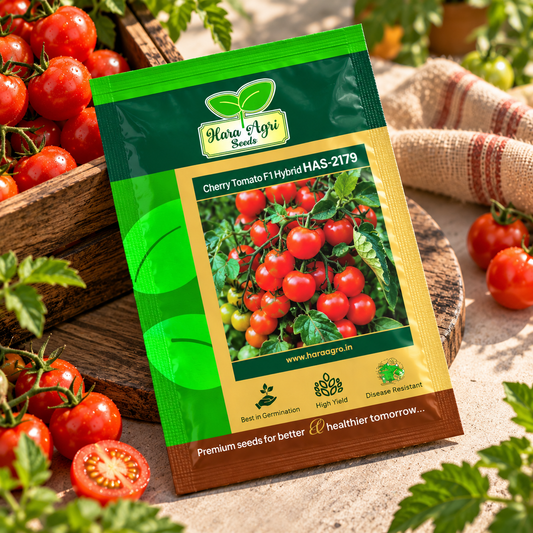 Hara Agri Seeds Cherry Tomato F1 Hybrid HAS-2179 – Premium High-Yield Cherry Tomato Seeds for Healthy, Uniform Red Fruits & Productive Vegetable Cultivation