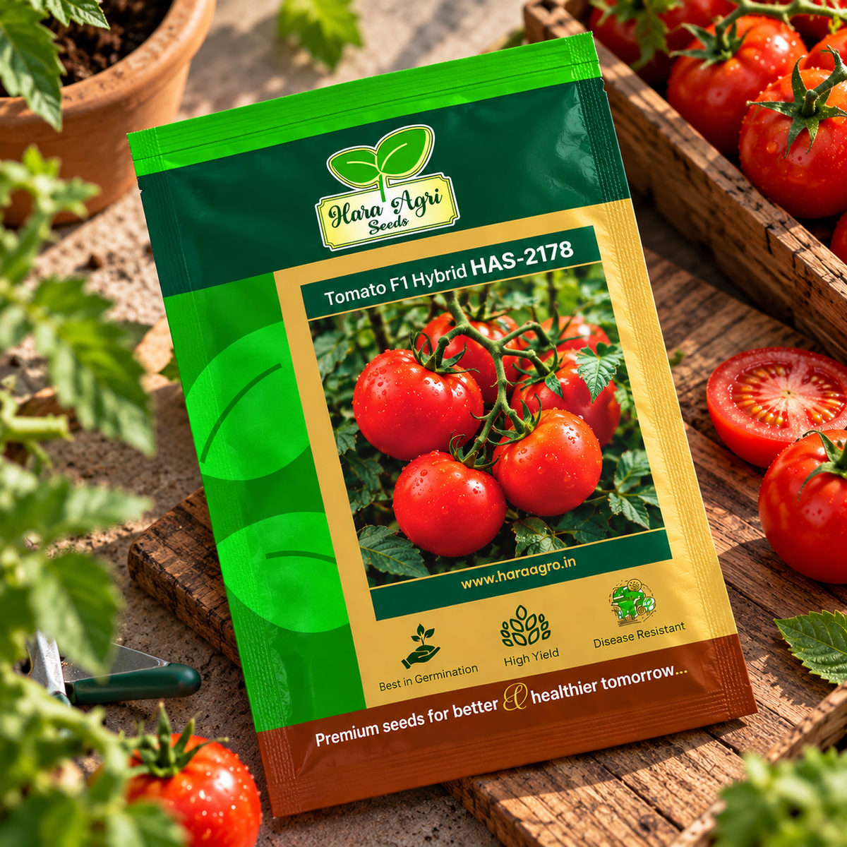 Hara Agri Seeds Tomato F1 Hybrid HAS-2178 – Premium High-Yield Tomato Seeds for Healthy, Uniform & Quality Tomato Production