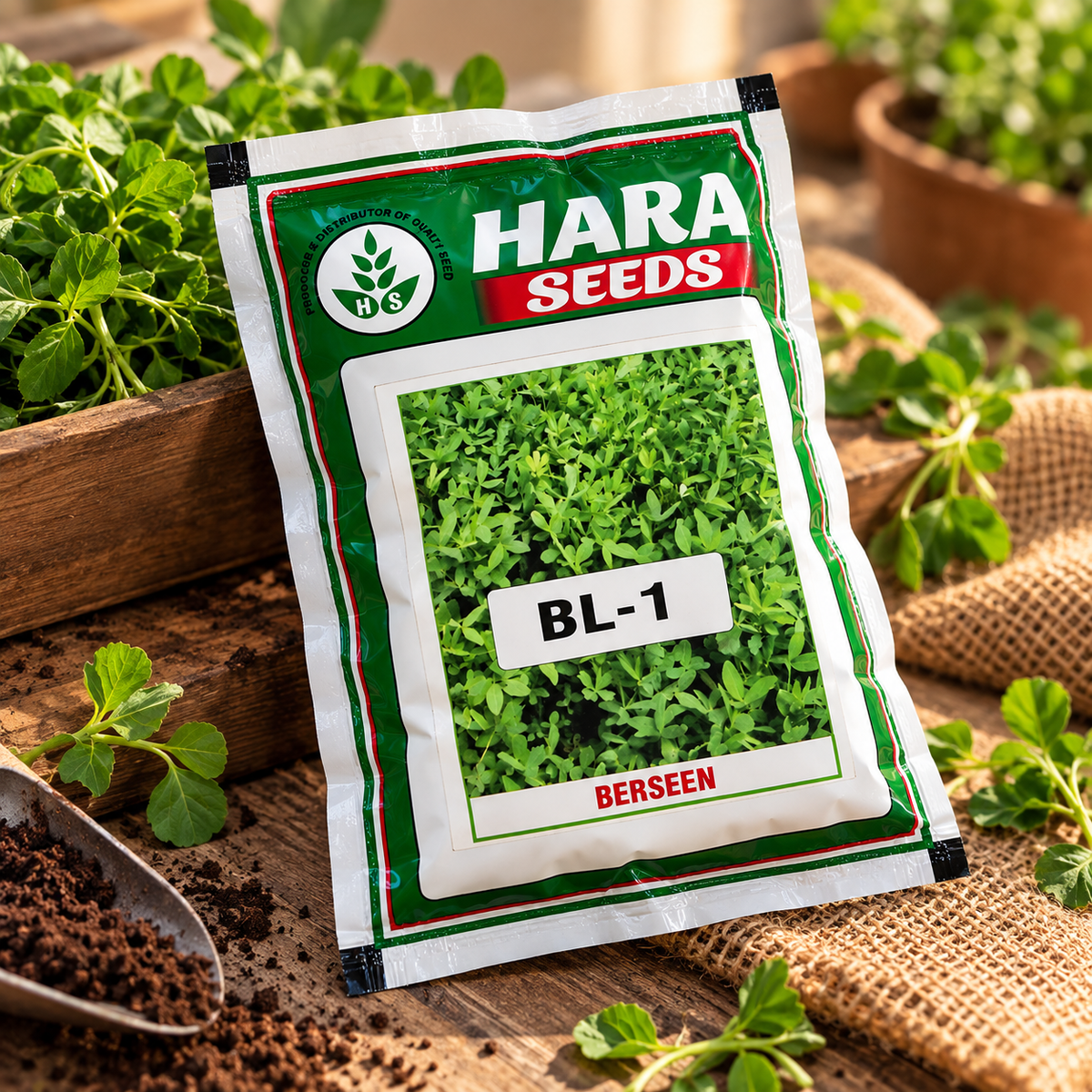 Hara Seeds Berseem BL-1 Seeds for Green Fodder | High-Quality Rabi Fodder Crop Seeds for Dairy Animals & Livestock | Suitable for Multiple Cuttings