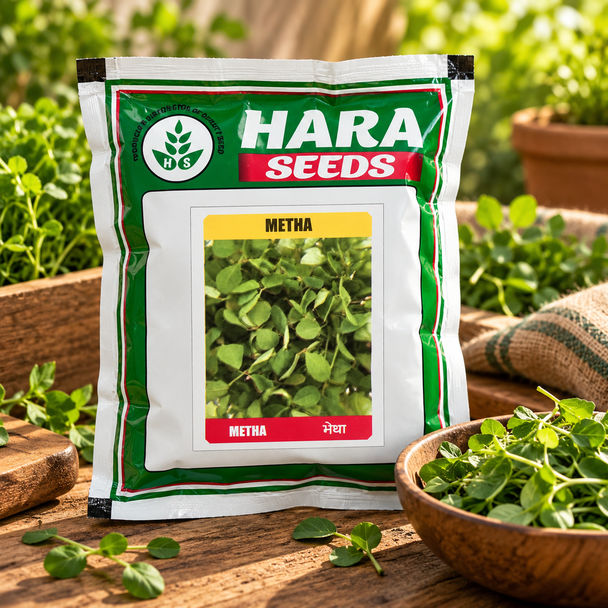 Hara Seeds Methi Seeds (Fenugreek Seeds) for Home Gardening & Kitchen Garden | Fresh Green Methi Vegetable Seeds for Easy Cultivation 1KG