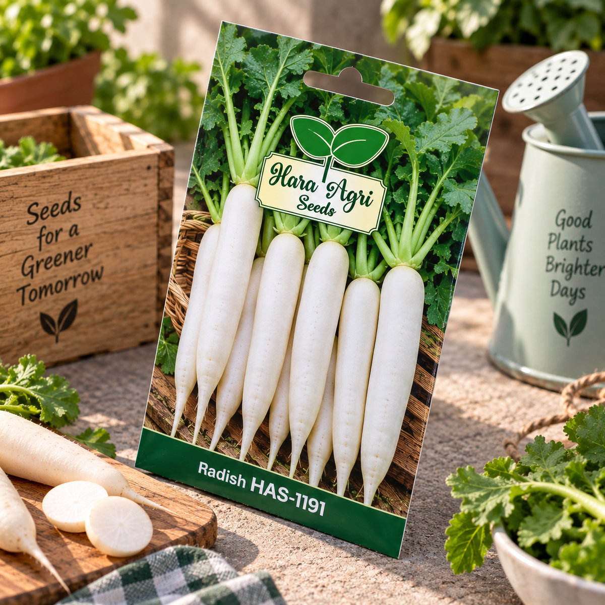 Radish HAS-1191 Seeds | Hara Agri Seeds | Quality Radish Vegetable Seeds for Home Garden, Kitchen Garden, Terrace Garden, Pots & Grow Bags