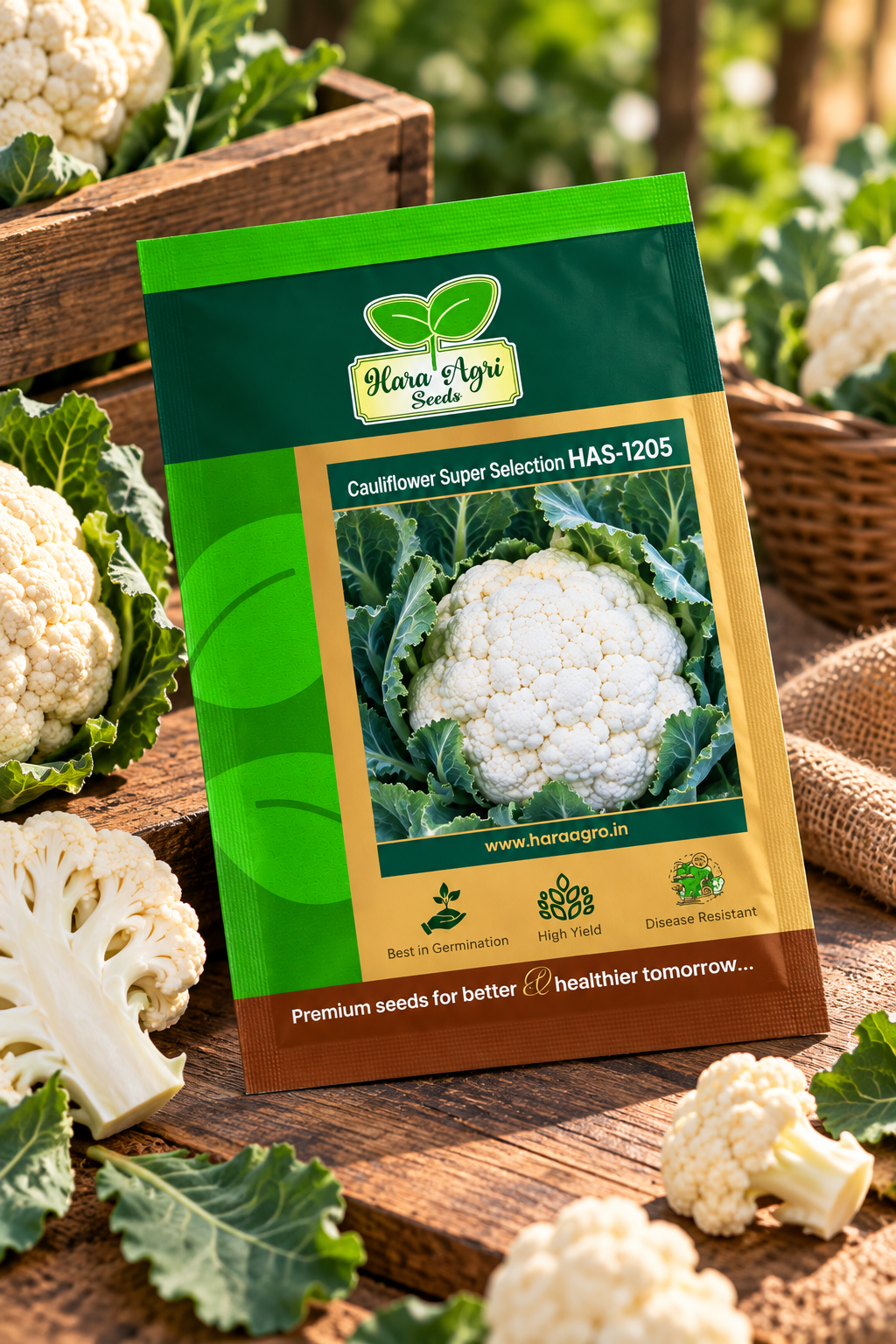 Hara Agri Cauliflower Super Selection HAS-1205 Seeds – Premium Vegetable Seeds for Healthy, High-Yield Cauliflower Cultivation