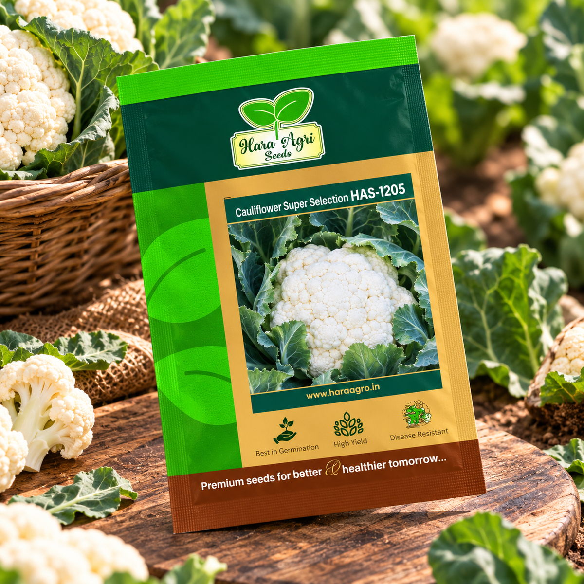Hara Agri Cauliflower Super Selection HAS-1205 Seeds – Premium Vegetable Seeds for Healthy, High-Yield Cauliflower Cultivation