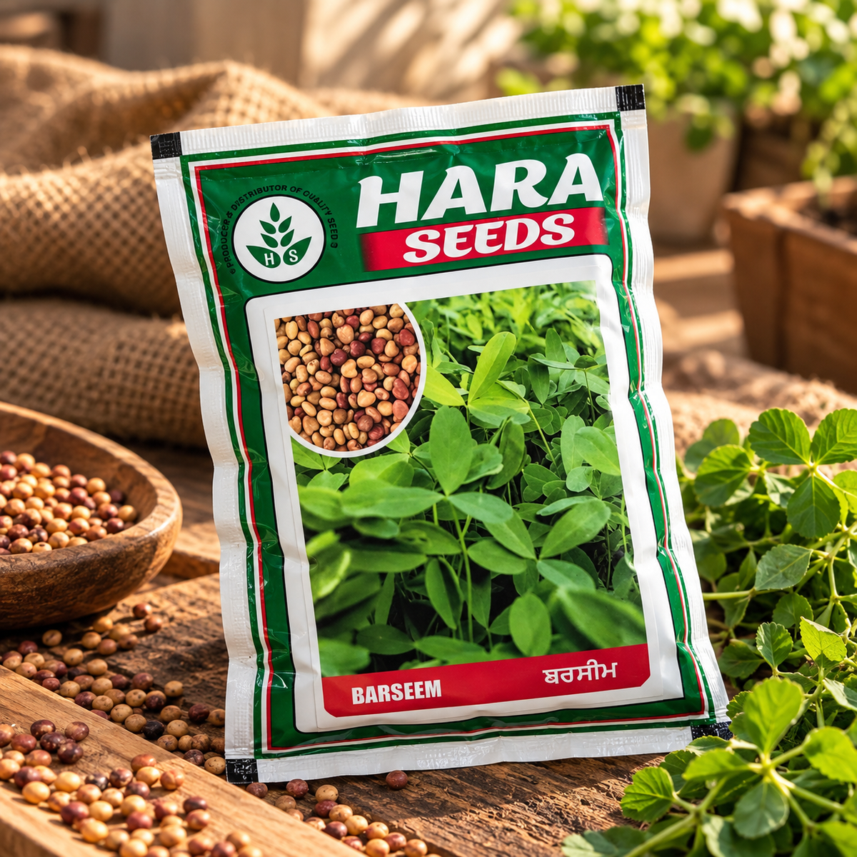 Hara Seeds Berseem BL-42 Fodder Seeds for Dairy Cattle & Livestock | High-Quality Green Fodder Seeds for Rabi Season | Fast-Growing Berseem Seeds for Multiple Cuttings