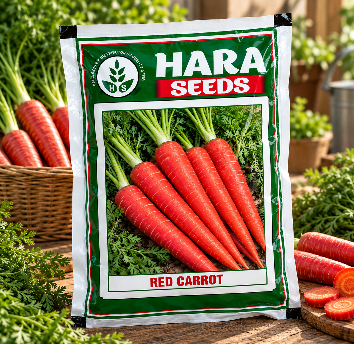 Hara Seeds Red Carrot Desi Seeds – Premium Red Gajar Vegetable Seeds for Home Gardening & Farming | High Germination Carrot Seeds for Winter Cultivation | 10g & 1kg Packs