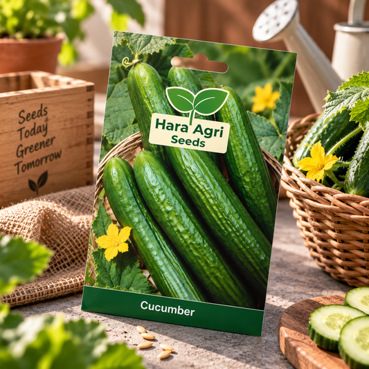 Cucumber HY Seeds | Hara Agri Seeds | Hybrid Cucumber Vegetable Seeds for Home Garden, Kitchen Garden, Terrace Garden, Pots & Grow Bags