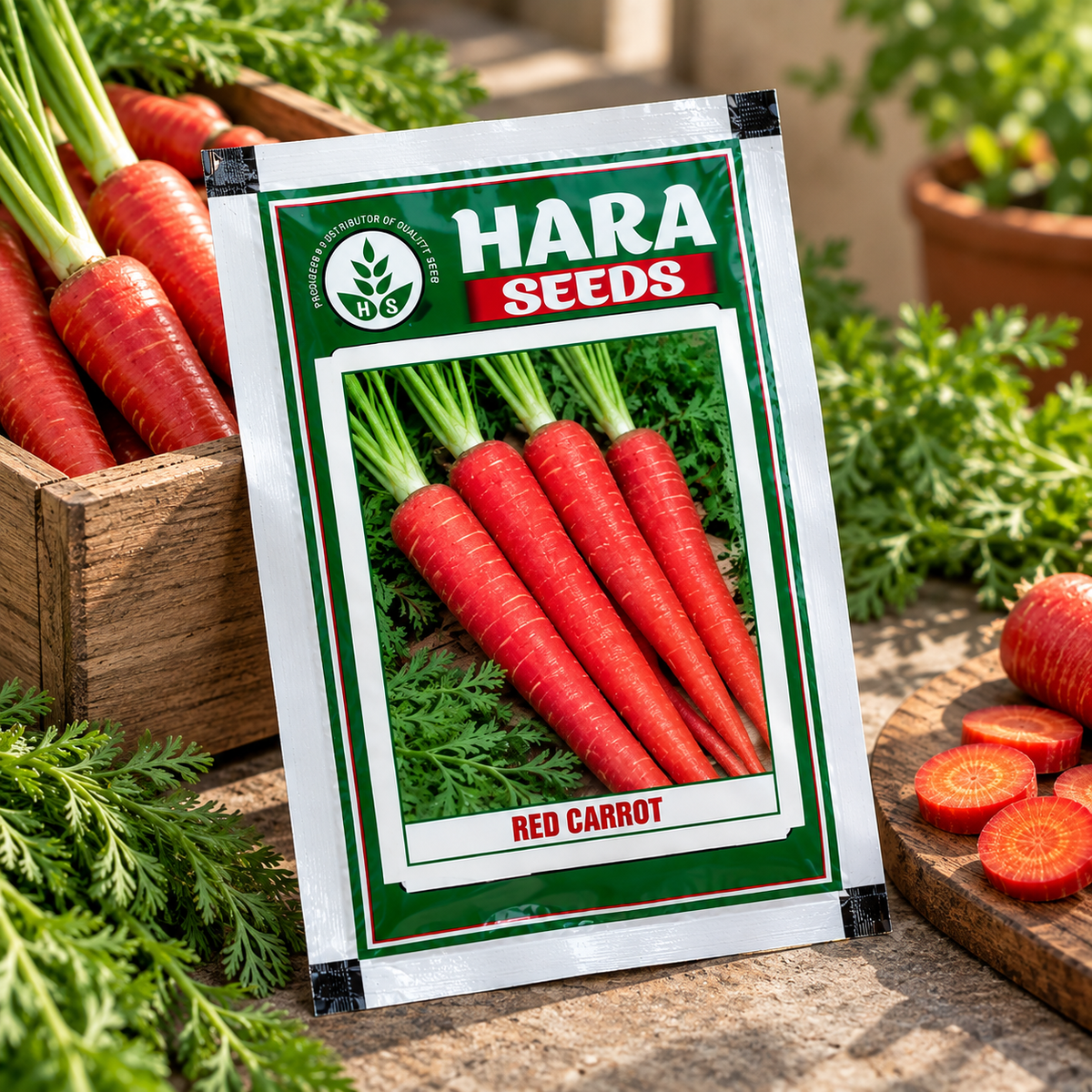 Hara Seeds Red Carrot Desi Seeds – Premium Red Gajar Vegetable Seeds for Home Gardening & Farming | High Germination Carrot Seeds for Winter Cultivation | 10g & 1kg Packs