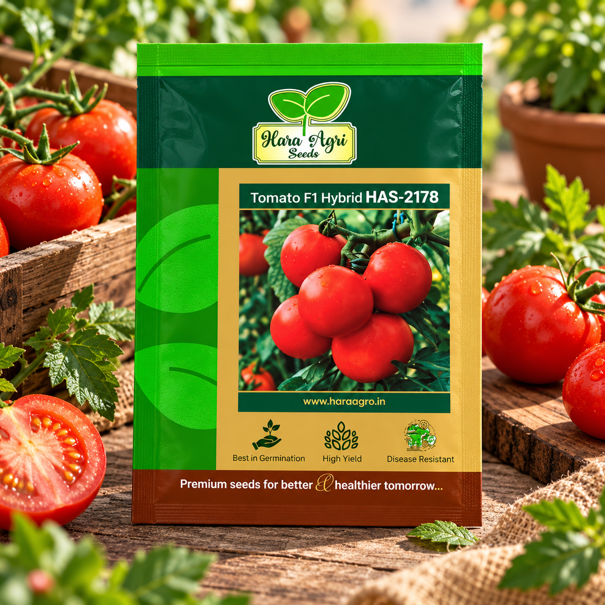 Hara Agri Seeds Tomato F1 Hybrid HAS-2178 – Premium High-Yield Tomato Seeds for Healthy, Uniform & Quality Tomato Production