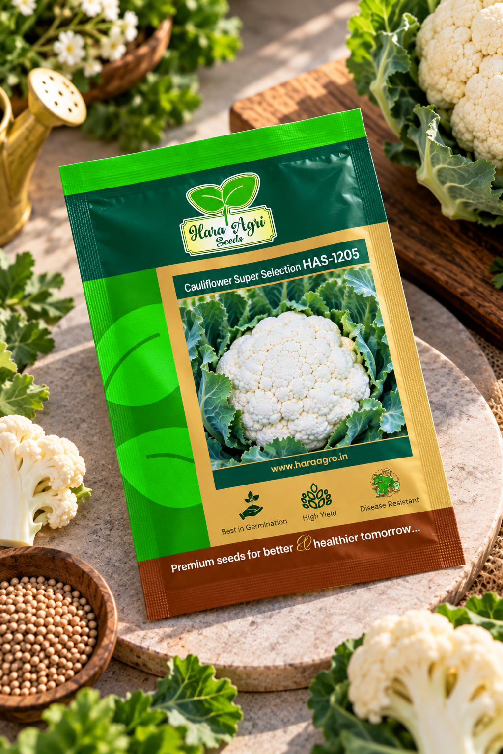 Hara Agri Cauliflower Super Selection HAS-1205 Seeds – Premium Vegetable Seeds for Healthy, High-Yield Cauliflower Cultivation