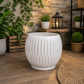 Luxury White Fluted Ceramic Flower Pot for Indoor Plants, Home Decoration, Office Desk & Modern Living Spaces