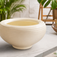 Premium White Ribbed Bowl Ceramic Planter Pot for Succulents, Bonsai, Indoor Plants & Modern Home Décor