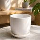 Classic White Glossy Ceramic Plant Pot with Saucer for Indoor Plants, Succulents, Home & Office Decoration