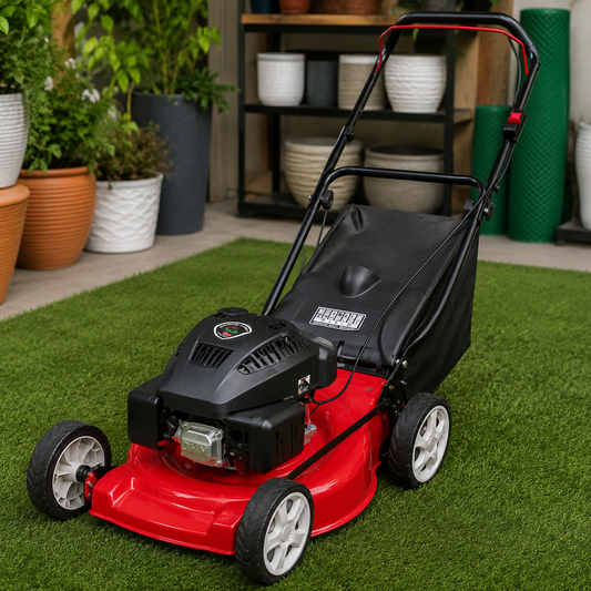 Heavy Duty Petrol Lawn Mower | 4-Stroke Grass Cutting Machine with Grass Collection Bag for Home & Garden