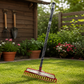 Heavy-Duty Steel Garden Rake with Long Handle for Soil Leveling, Leaf Collection & Garden Bed Preparation | Durable Landscaping Hand Tool
