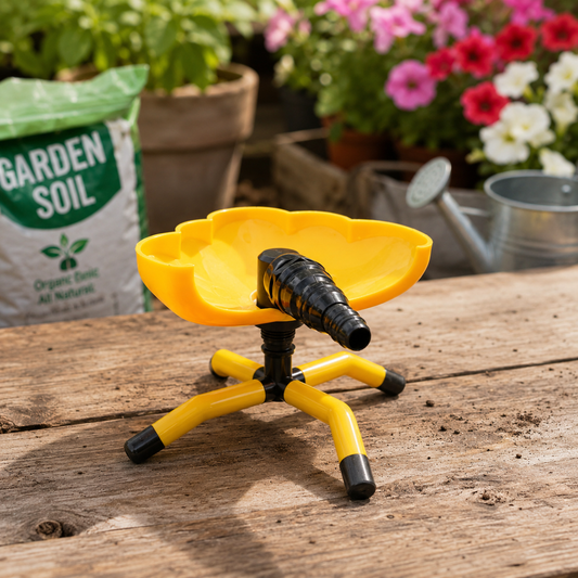 360° Adjustable 4-Leg Garden Water Sprinkler for Lawn Irrigation, Flower Beds & Vegetable Gardens | Heavy-Duty Plastic Watering Sprinkler with Hose Connector