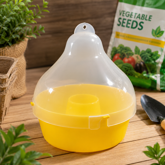 Reusable Hanging Fruit Fly Trap for Mango, Guava, Vegetable & Fruit Crops | Durable Plastic Insect Pest Trap with Hanging Hook