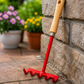 Heavy-Duty 5-Tine Hand Garden Rake with Wooden Handle for Soil Loosening, Weeding & Garden Cultivation | Steel Mini Hand Cultivator Tool