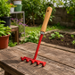 Heavy-Duty 5-Tine Hand Garden Rake with Wooden Handle for Soil Loosening, Weeding & Garden Cultivation | Steel Mini Hand Cultivator Tool