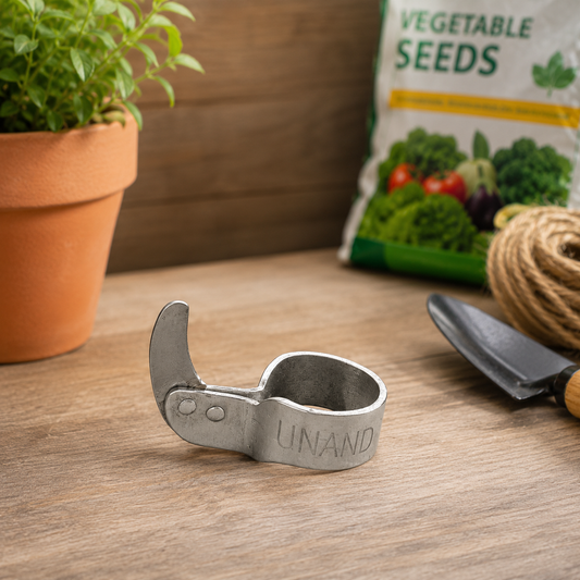 Stainless Steel Thumb Harvesting Knife Ring for Vegetable Picking, Fruit Harvesting & Garden Pruning | Wearable Finger Cutter Tool