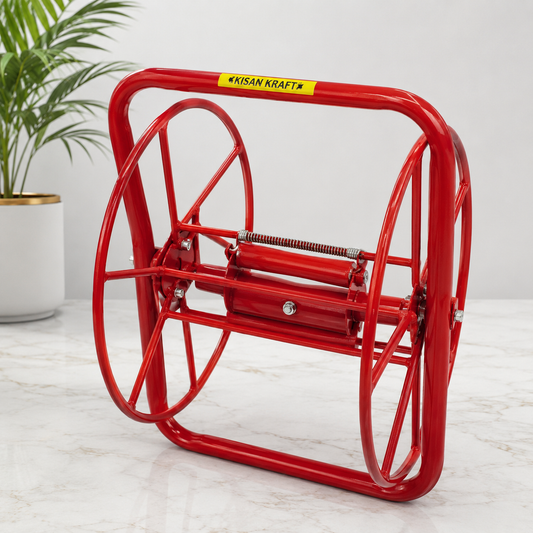 Heavy-Duty Manual Garden Hose Reel Cart with Steel Frame for Easy Hose Storage, Winding & Watering | Portable Water Hose Trolley for Lawn & Garden Irrigation