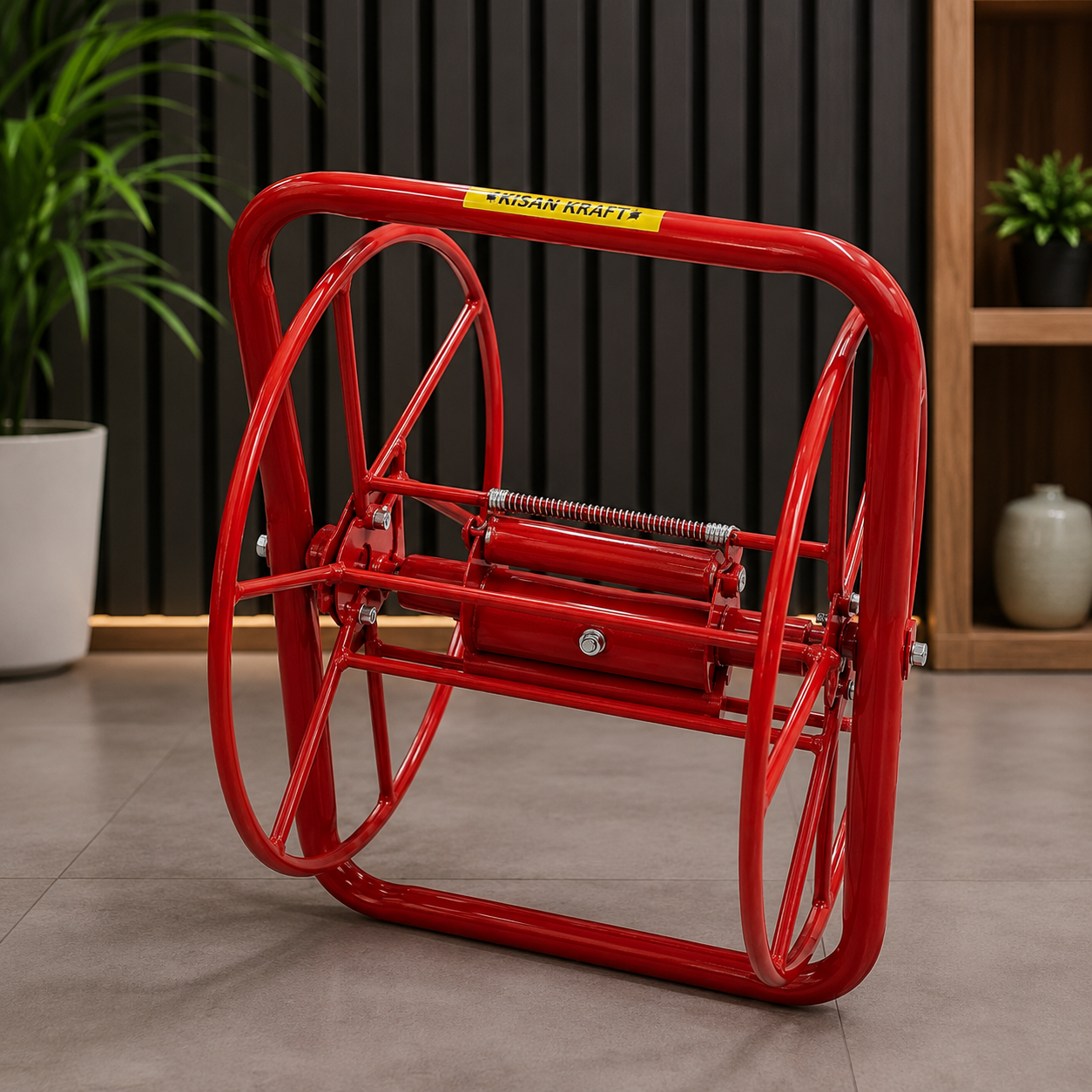 Heavy-Duty Manual Garden Hose Reel Cart with Steel Frame for Easy Hose Storage, Winding & Watering | Portable Water Hose Trolley for Lawn & Garden Irrigation