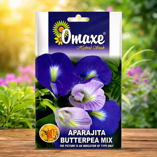 Omaxe Aparajita Butterfly Pea Mix Flower Seeds – Premium Hybrid Climber Flower Seeds for Home Garden & Balcony
