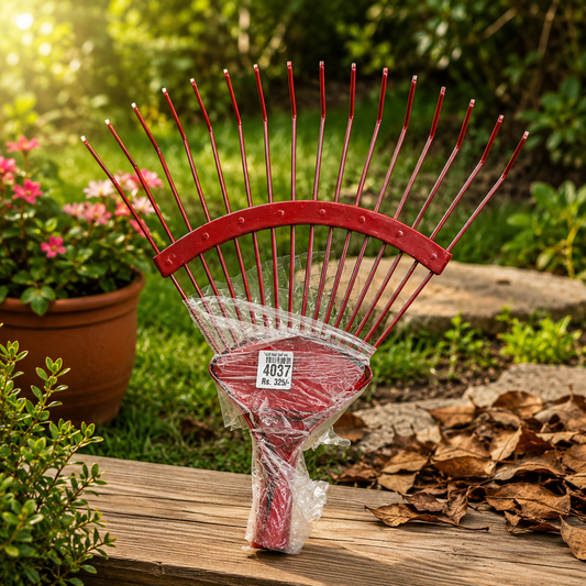 Heavy-Duty Metal Garden Leaf Rake | Durable Lawn & Garden Cleaning Rake for Leaves, Grass & Debris