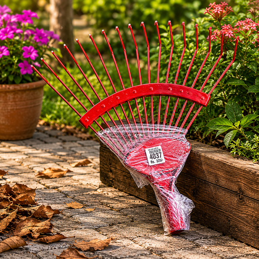 Heavy-Duty Metal Garden Leaf Rake | Durable Lawn & Garden Cleaning Rake for Leaves, Grass & Debris