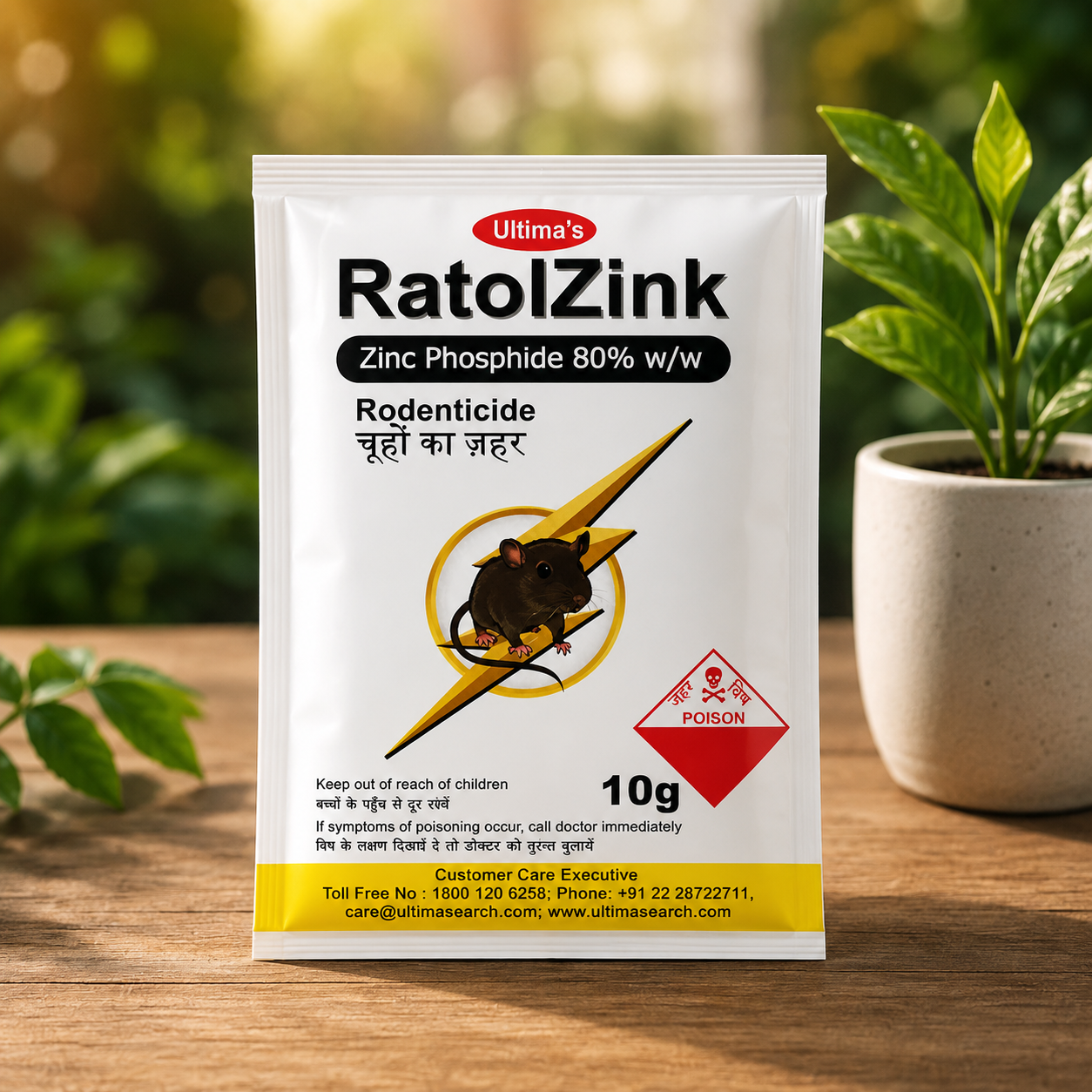 Zinc Phosphide 10gm Rodenticide for Rat Control in Fields