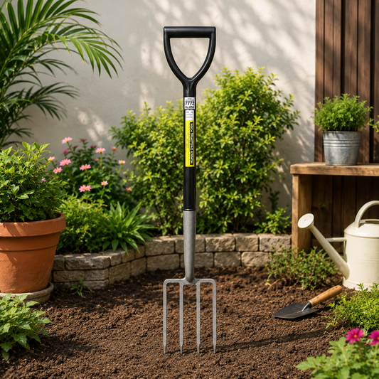 Heavy-Duty Steel Garden Digging Fork with Ergonomic D-Handle for Soil Turning, Aeration, Composting & Gardening | Durable Garden Fork for Farming & Landscaping