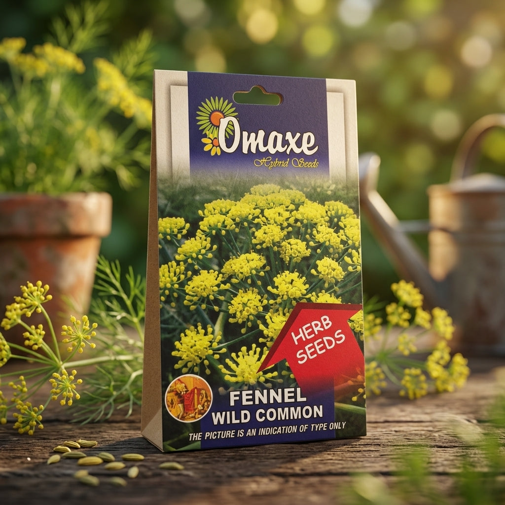 Premium Fennel Wild Common Seeds for Herbal Farming & Kitchen Gardening in India