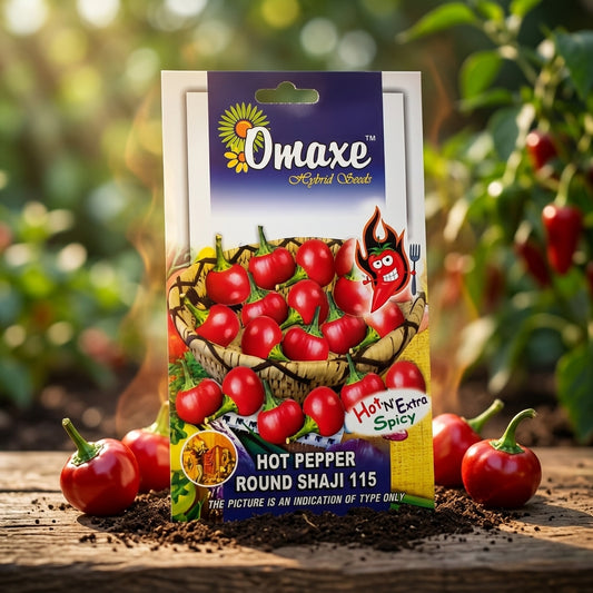 Premium Hot Pepper Round Shah Ji 115 Seeds for High Yield Chilli Farming in India