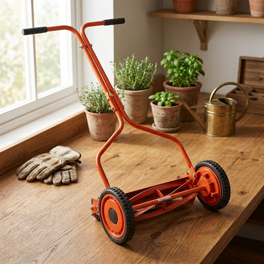 14" Heavy Lawn Mower for Grass Cutting & Lawn Maintenance | Manual Push Garden Mower