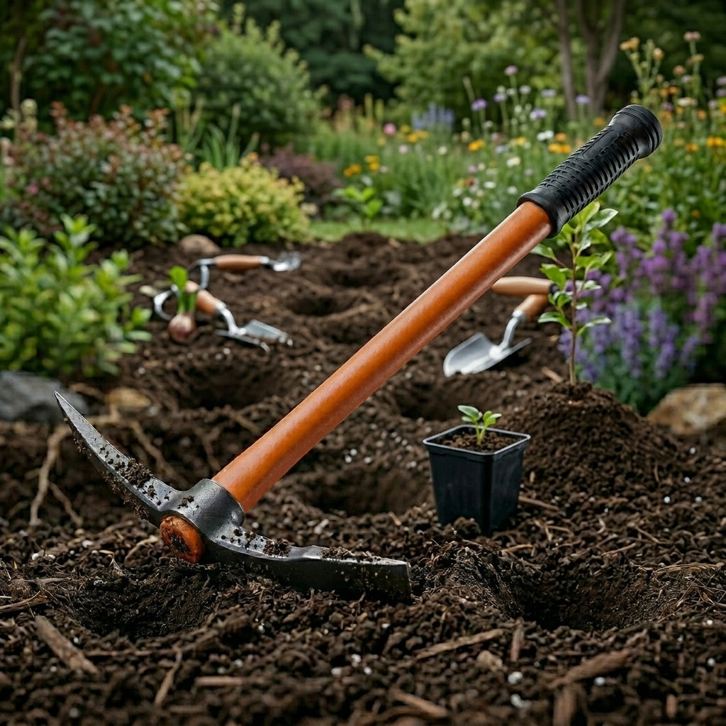 Pick Mattock Garden Tool for Breaking Hard Soil, Digging & Trenching | Garden Tool