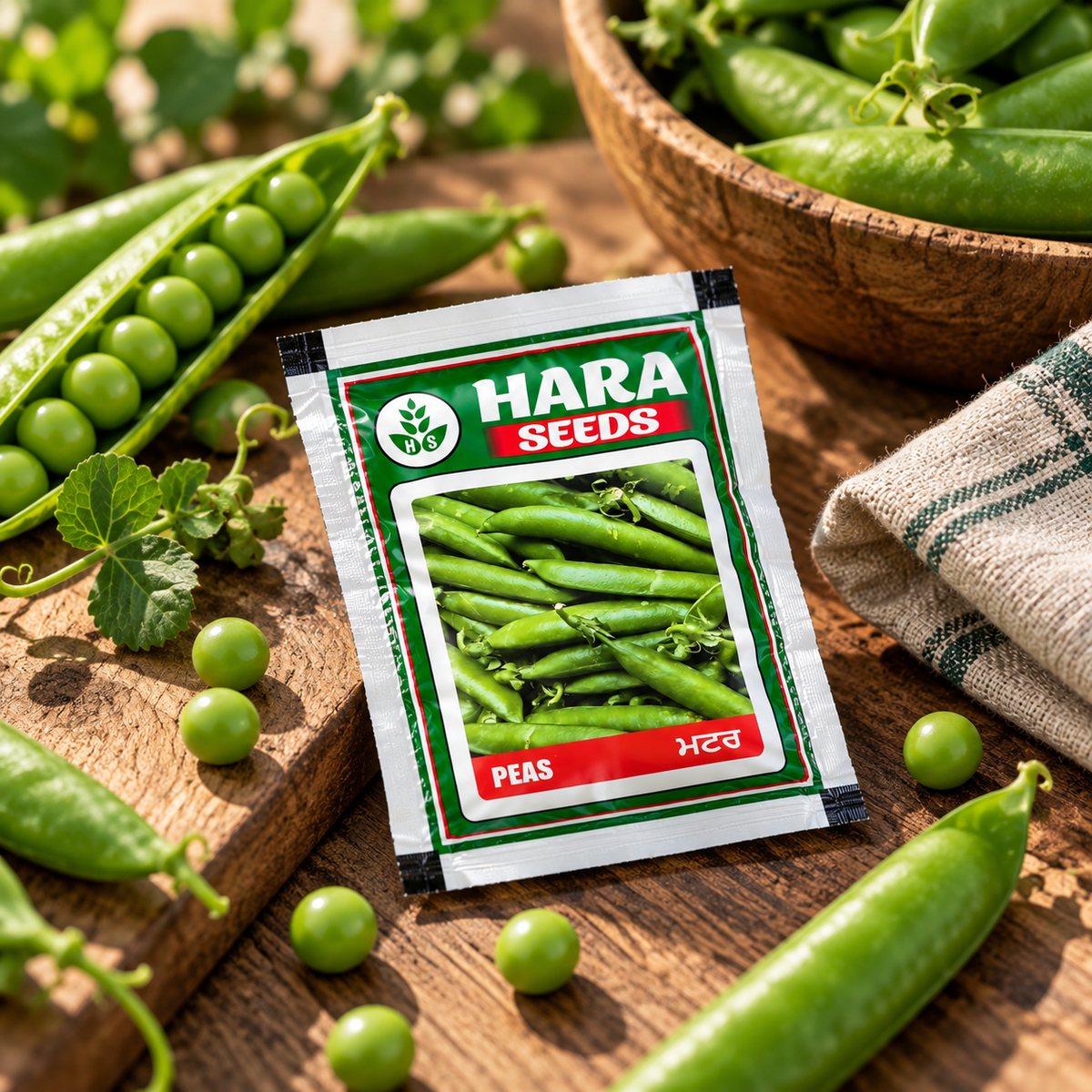 Hara Seeds Peas Seeds (Matar) – High Quality Vegetable Seeds for Home Gardening & Kitchen Gardens | Easy to Grow Green Peas Seeds